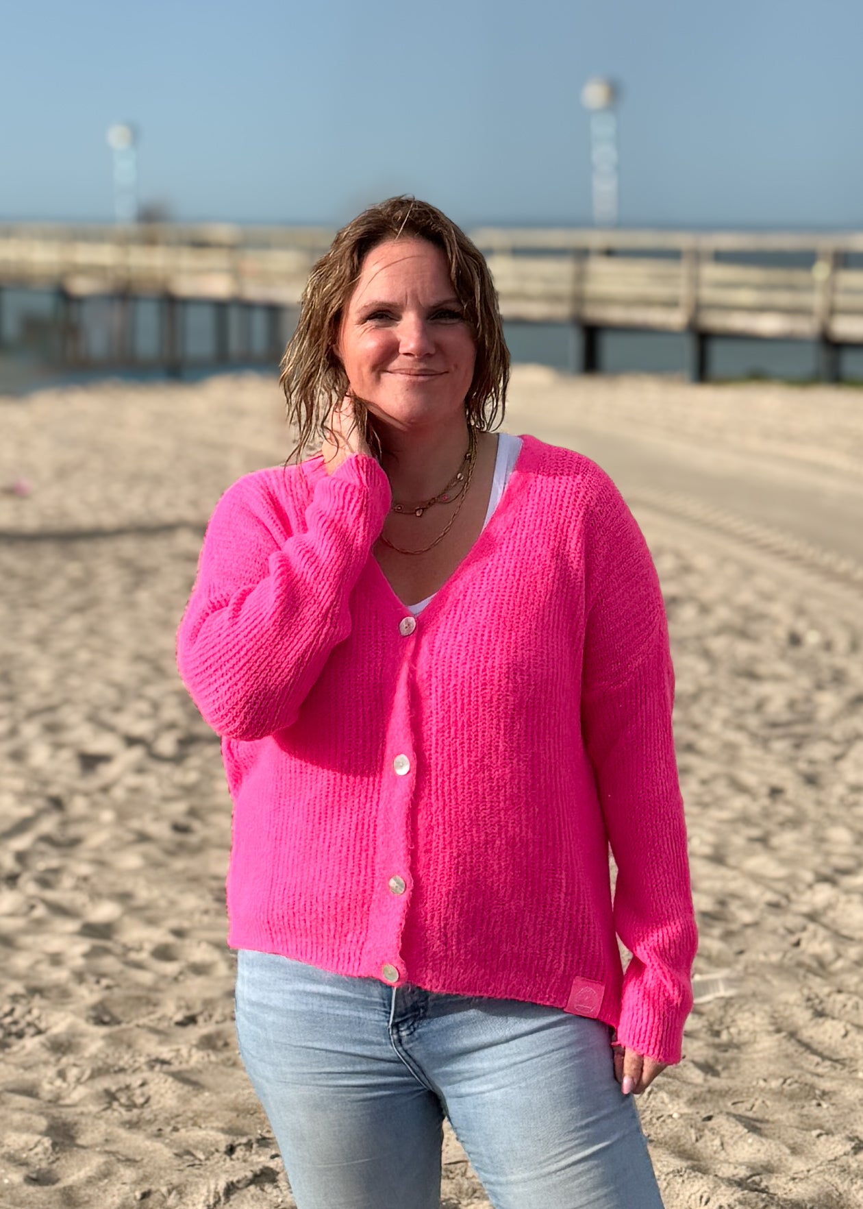 Feinstrickjacke mit Alpaka