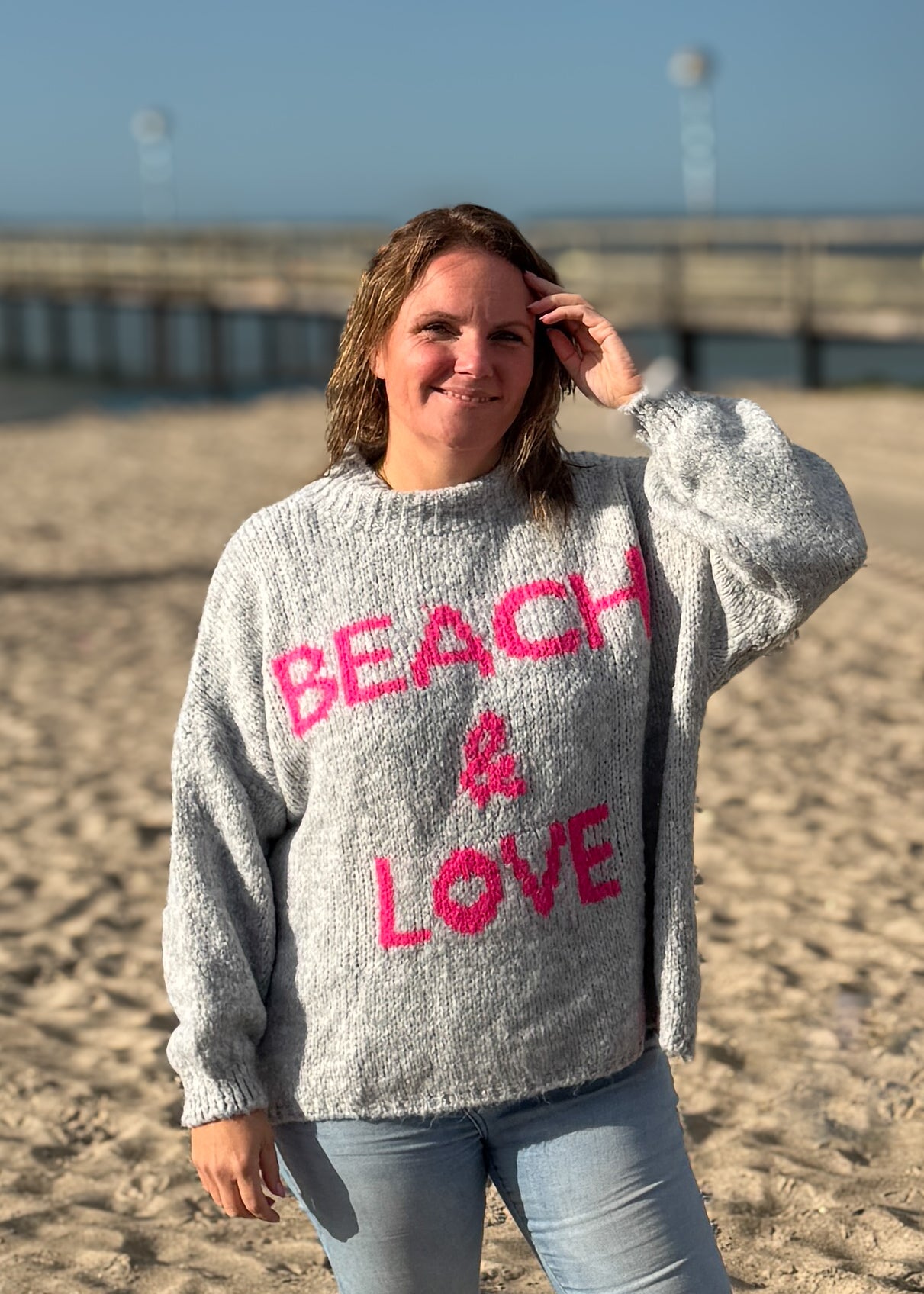 Strickpulli BEACH & LOVE