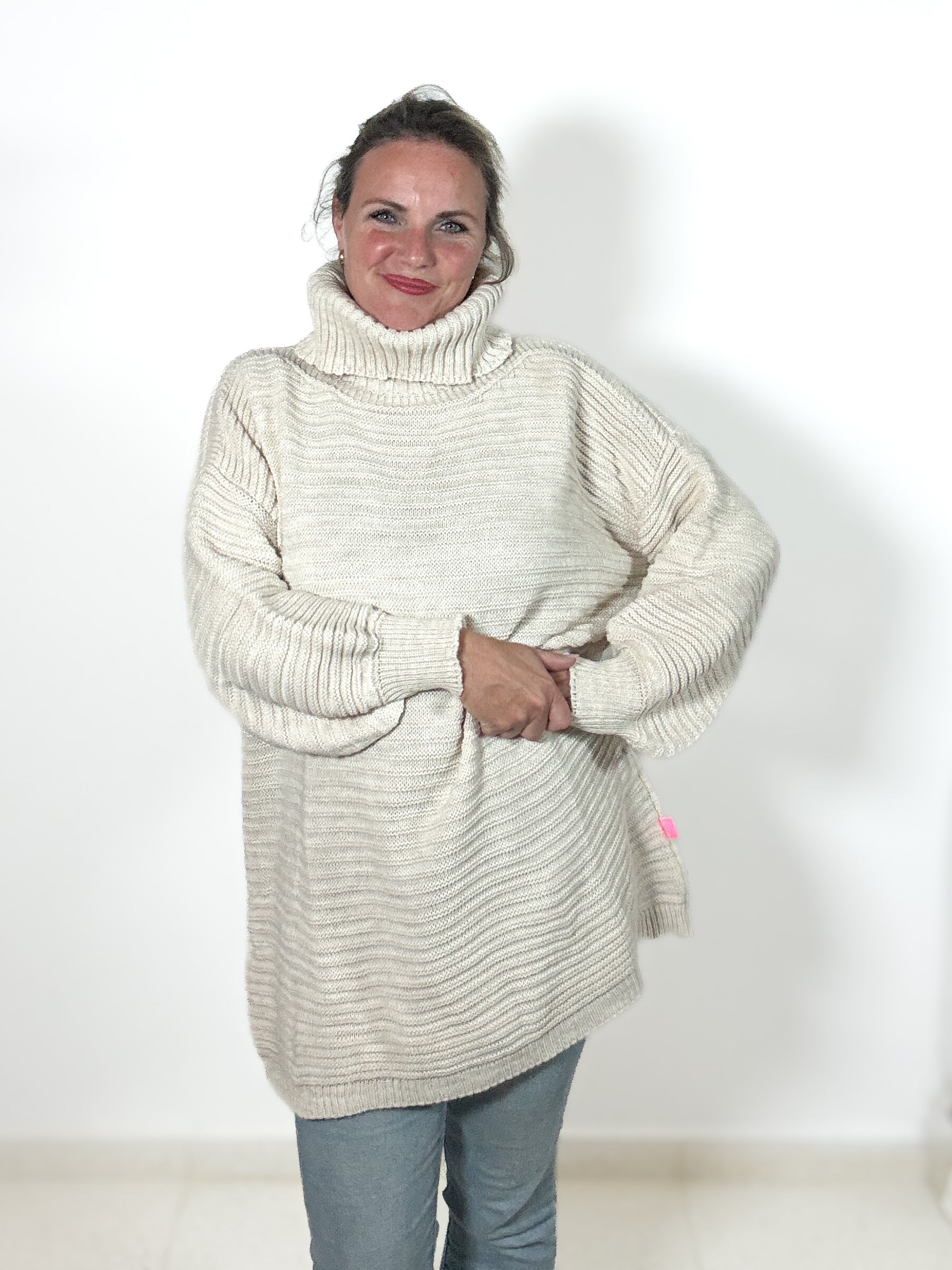 Oversize Strickpulli mit Rollkragen