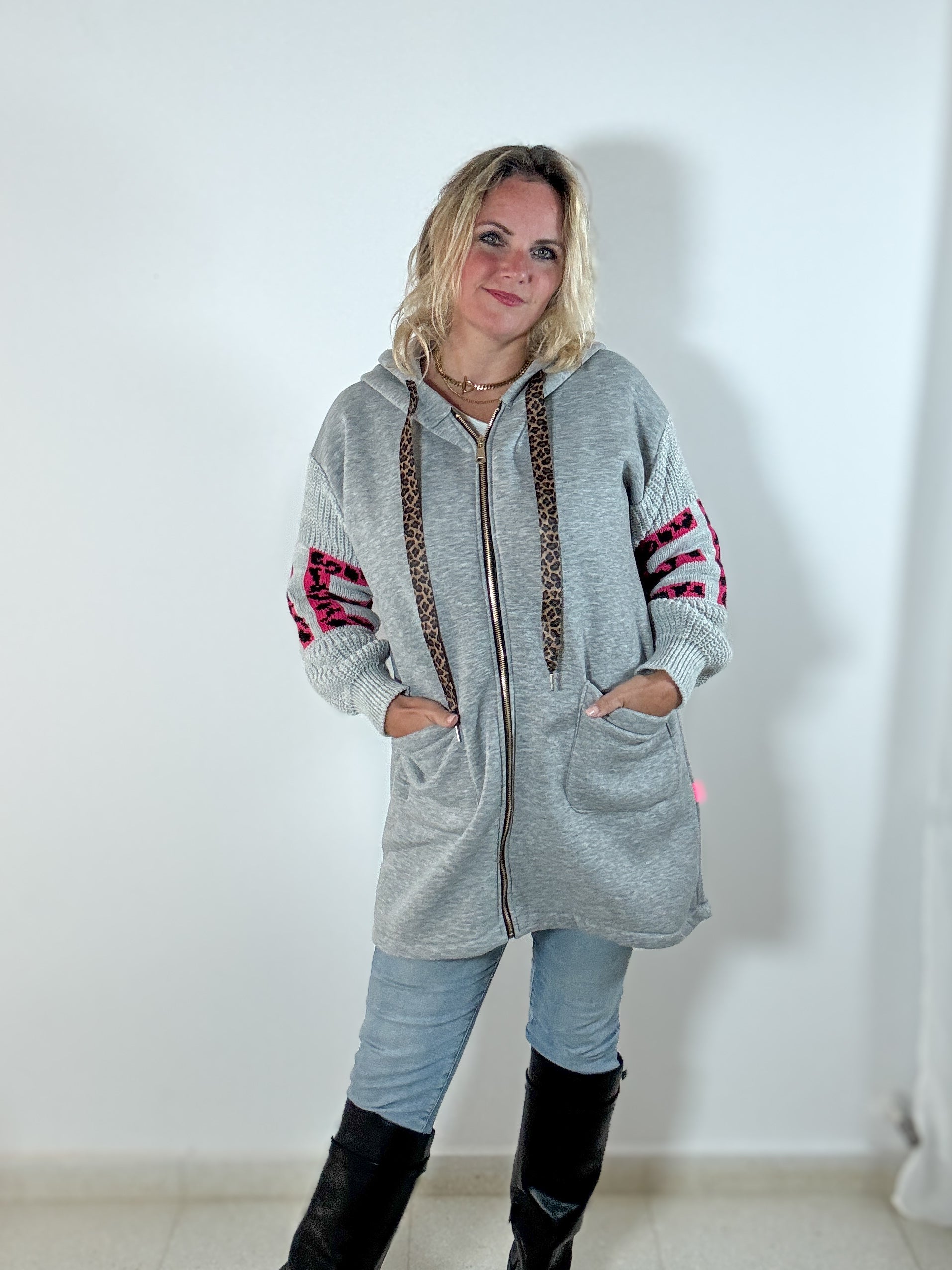 Sweatjacke mit Strickarm