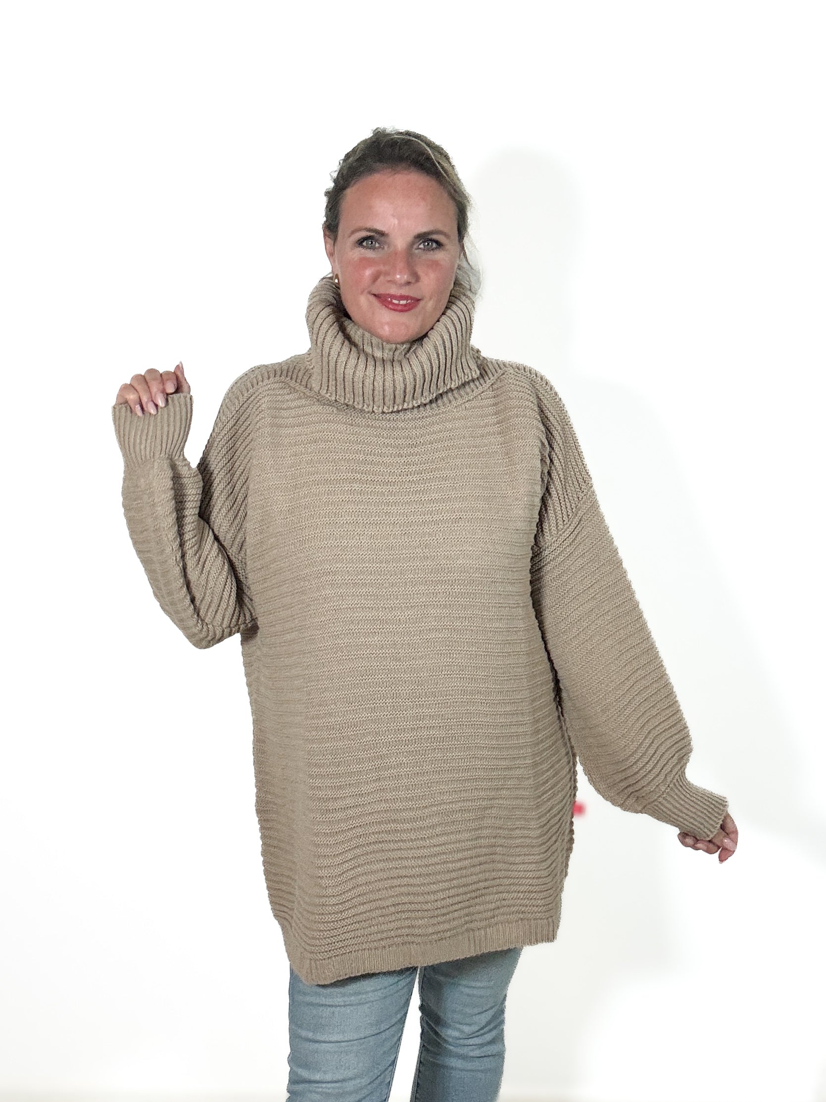 Oversize Strickpulli mit Rollkragen