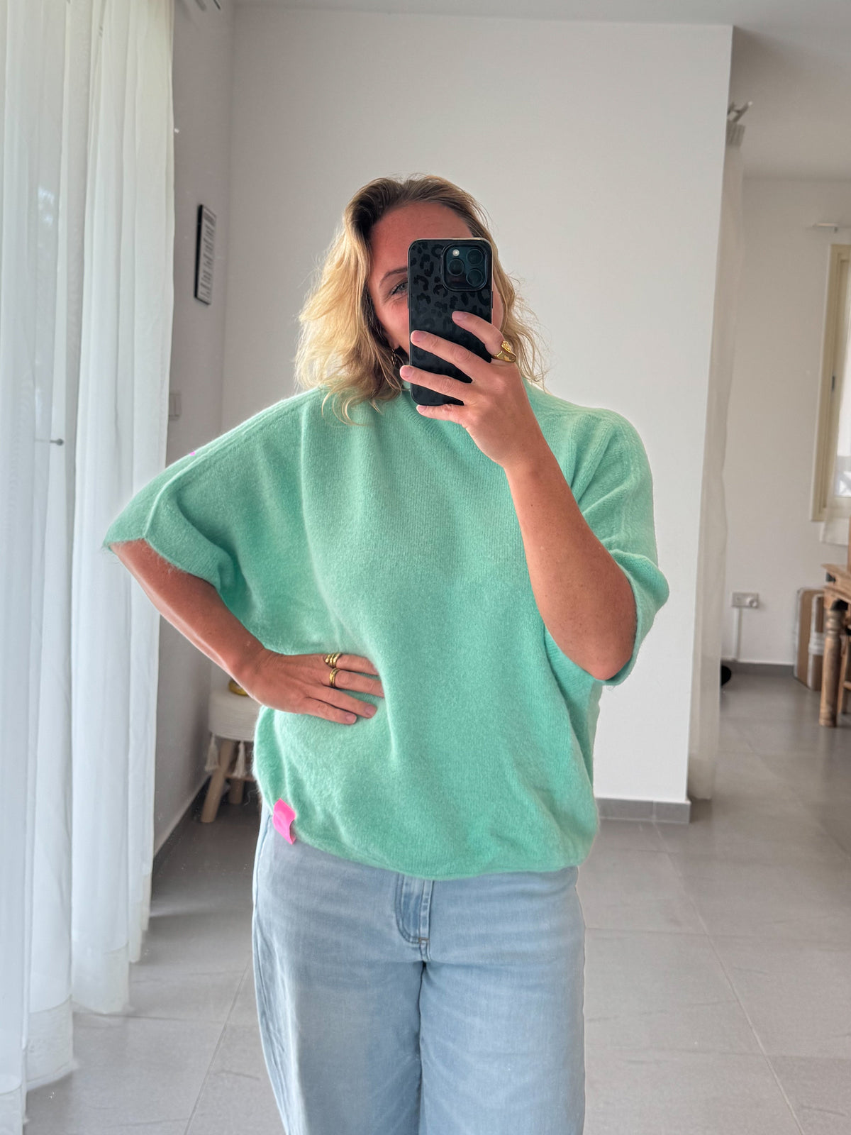 Oversize Poncho-Pulli mit Alpaka