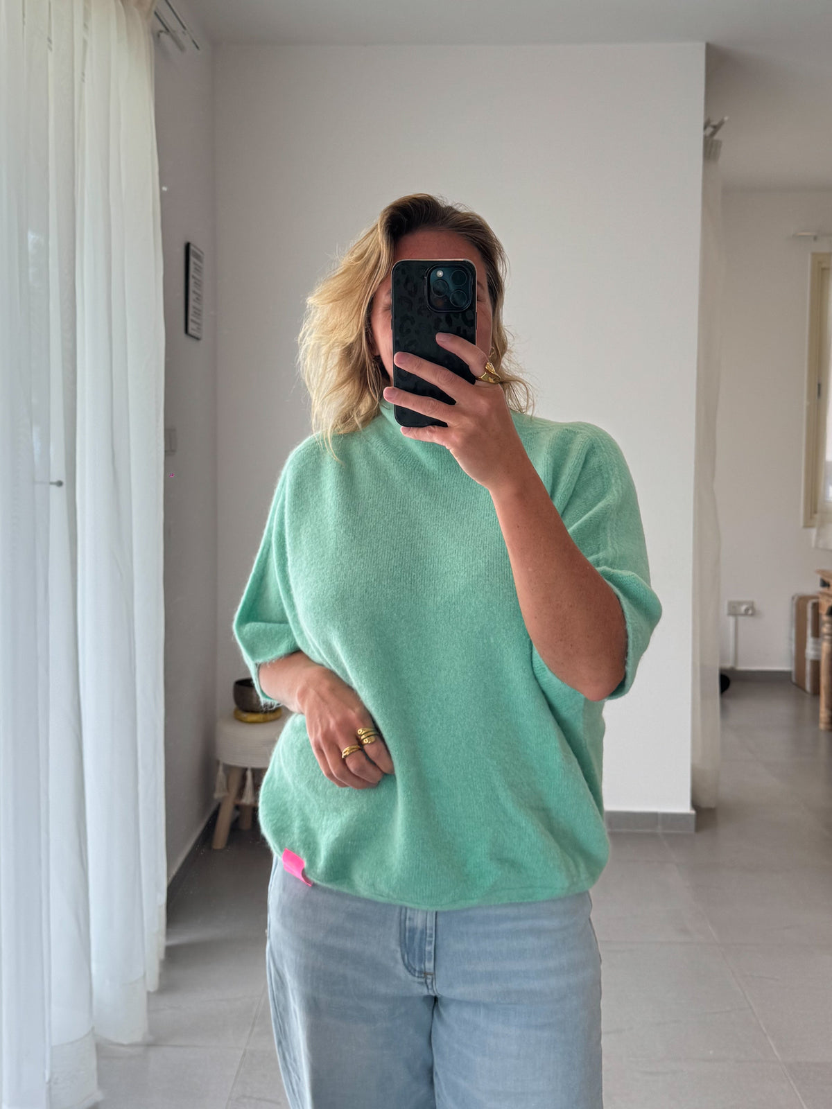 Oversize Poncho-Pulli mit Alpaka