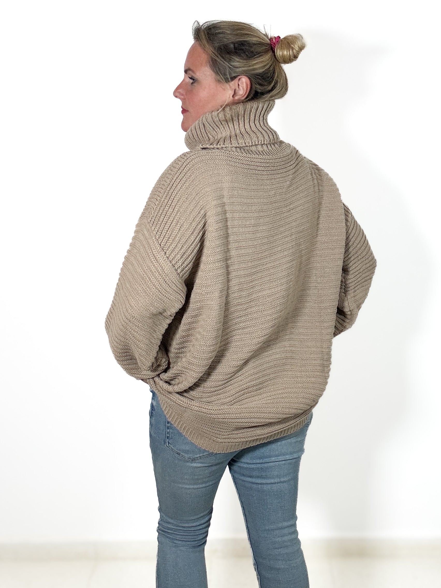 Oversize Strickpulli mit Rollkragen