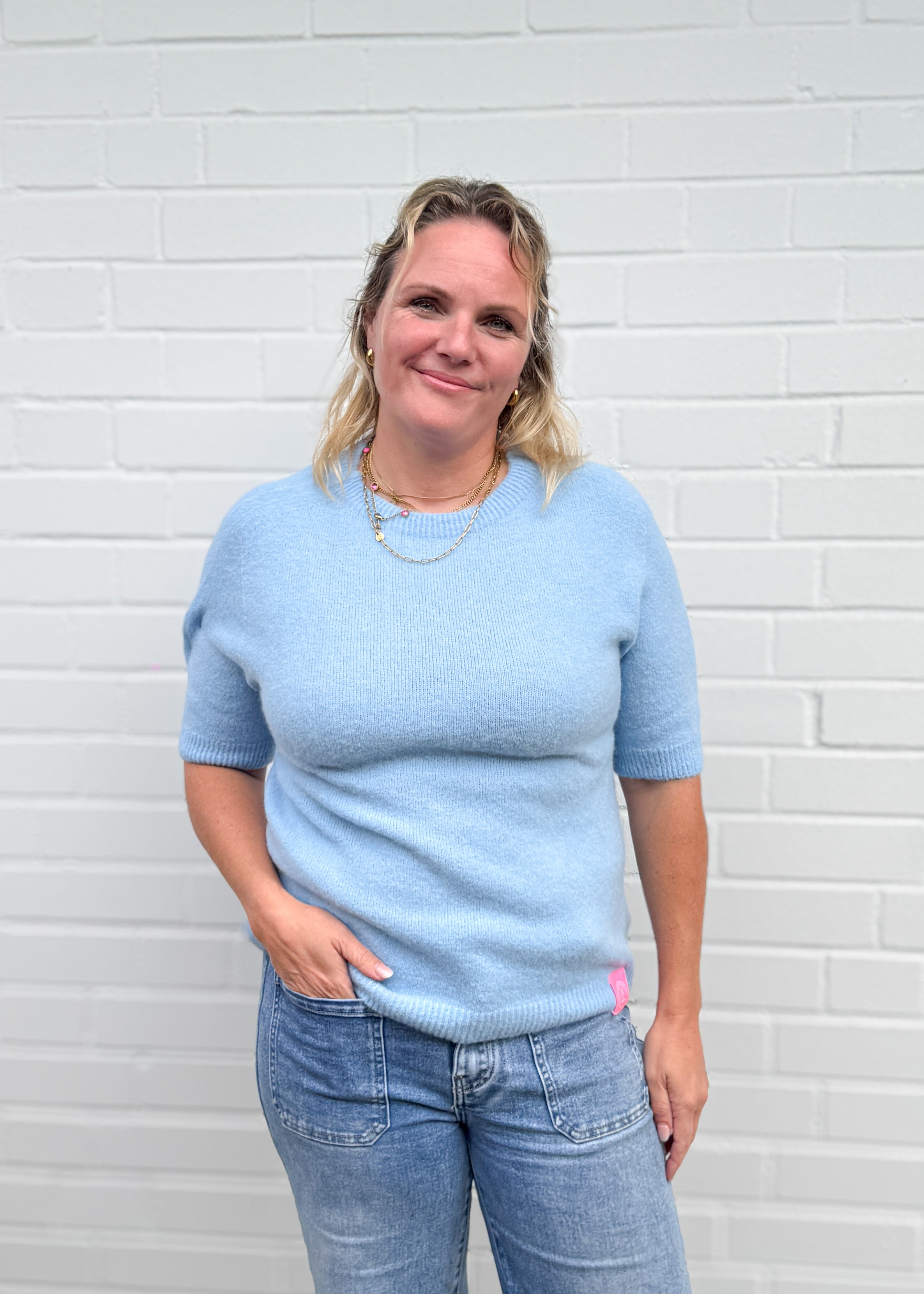Alpaka Pulli mit Halbarm