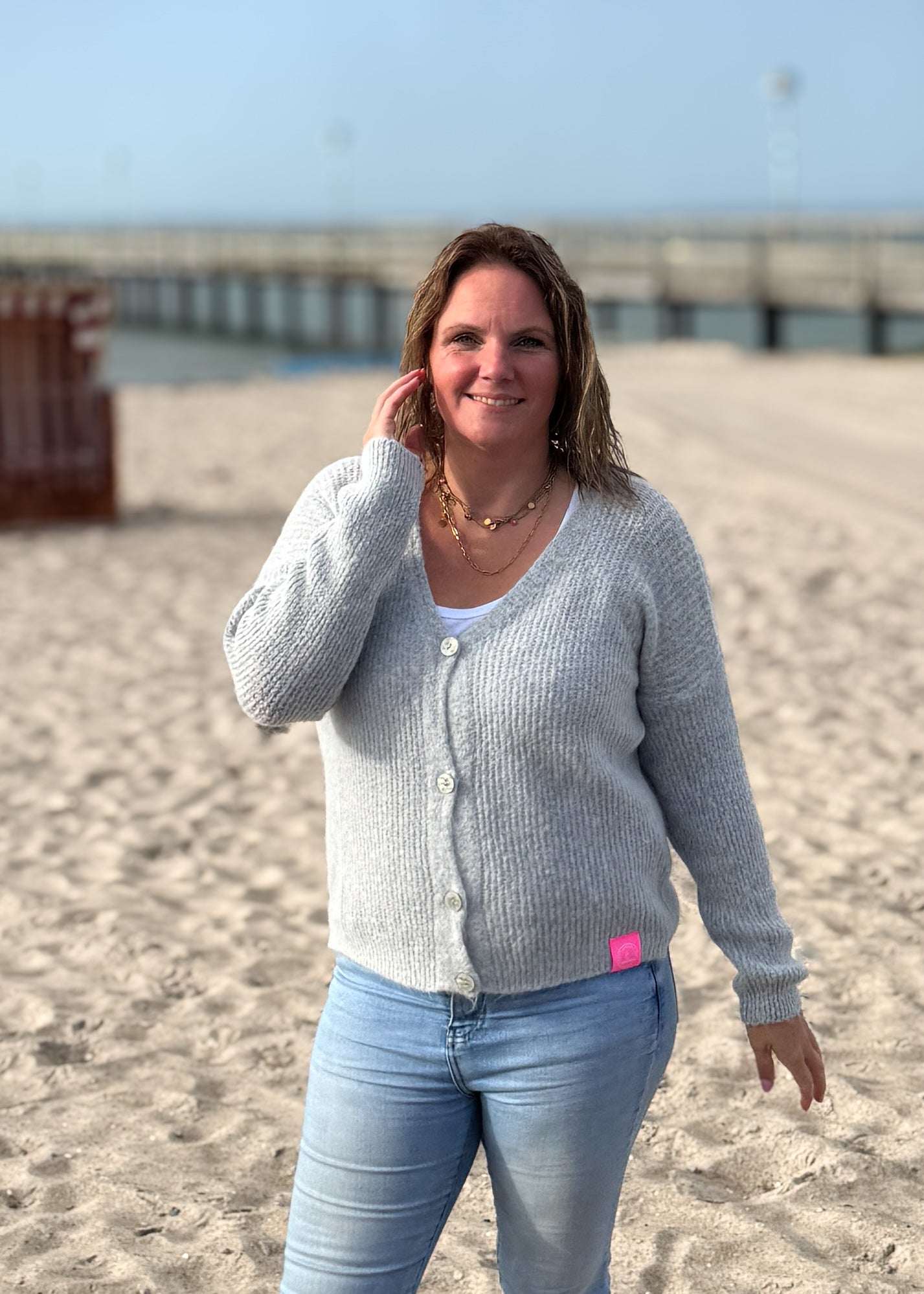 Feinstrickjacke mit Alpaka