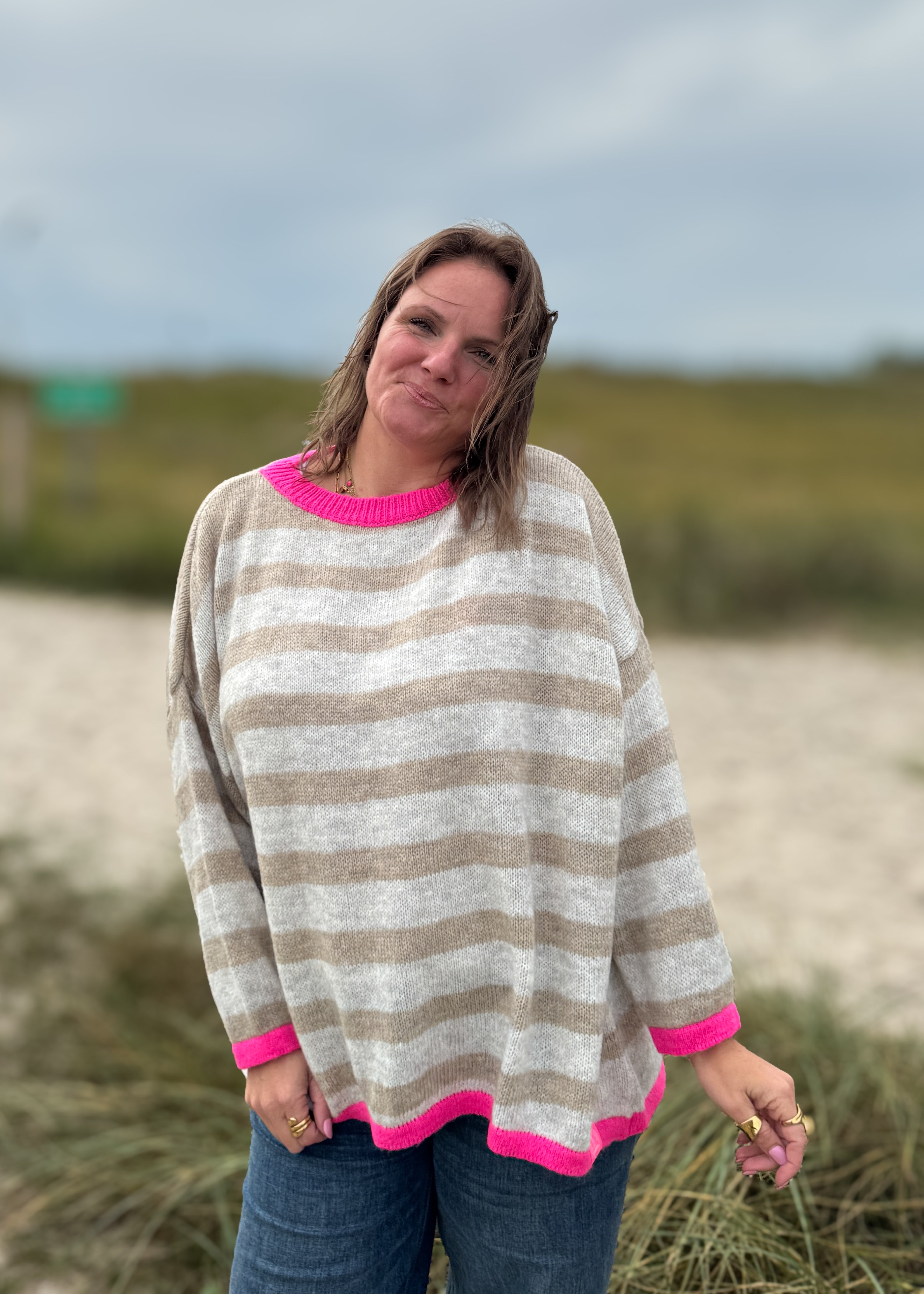 Strickpulli Streifen