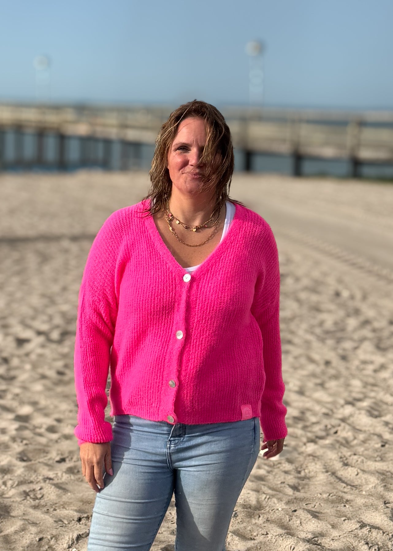 Feinstrickjacke mit Alpaka