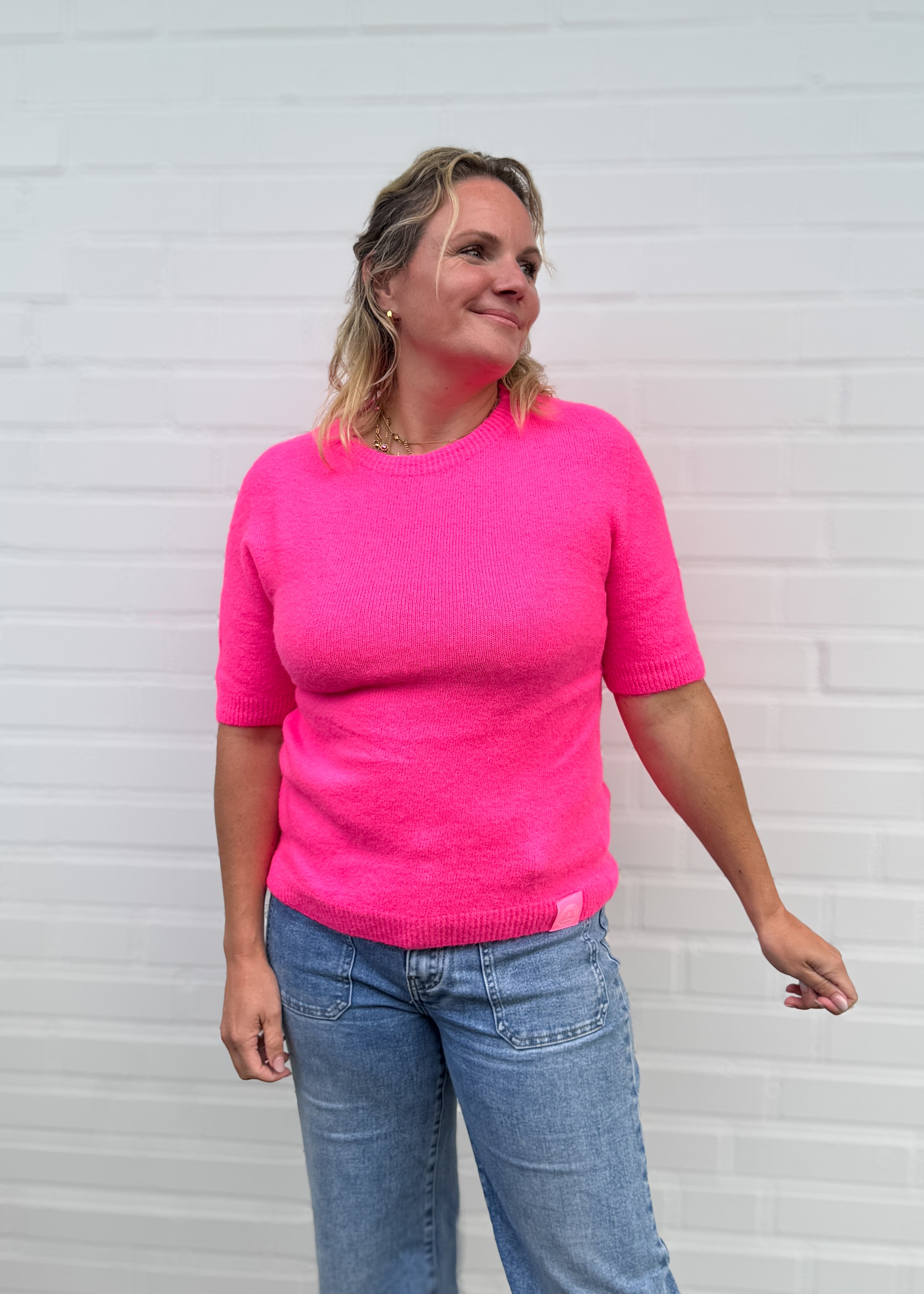 Alpaka Pulli mit Halbarm