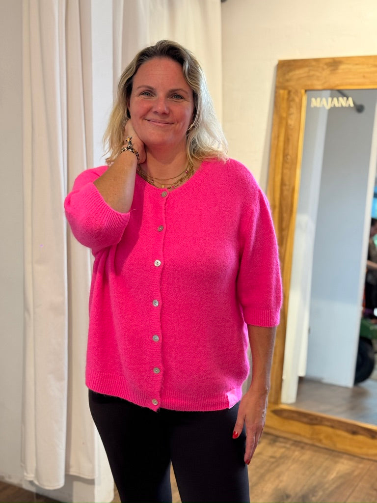 Alpaka Strickjacke mit Halbarm
