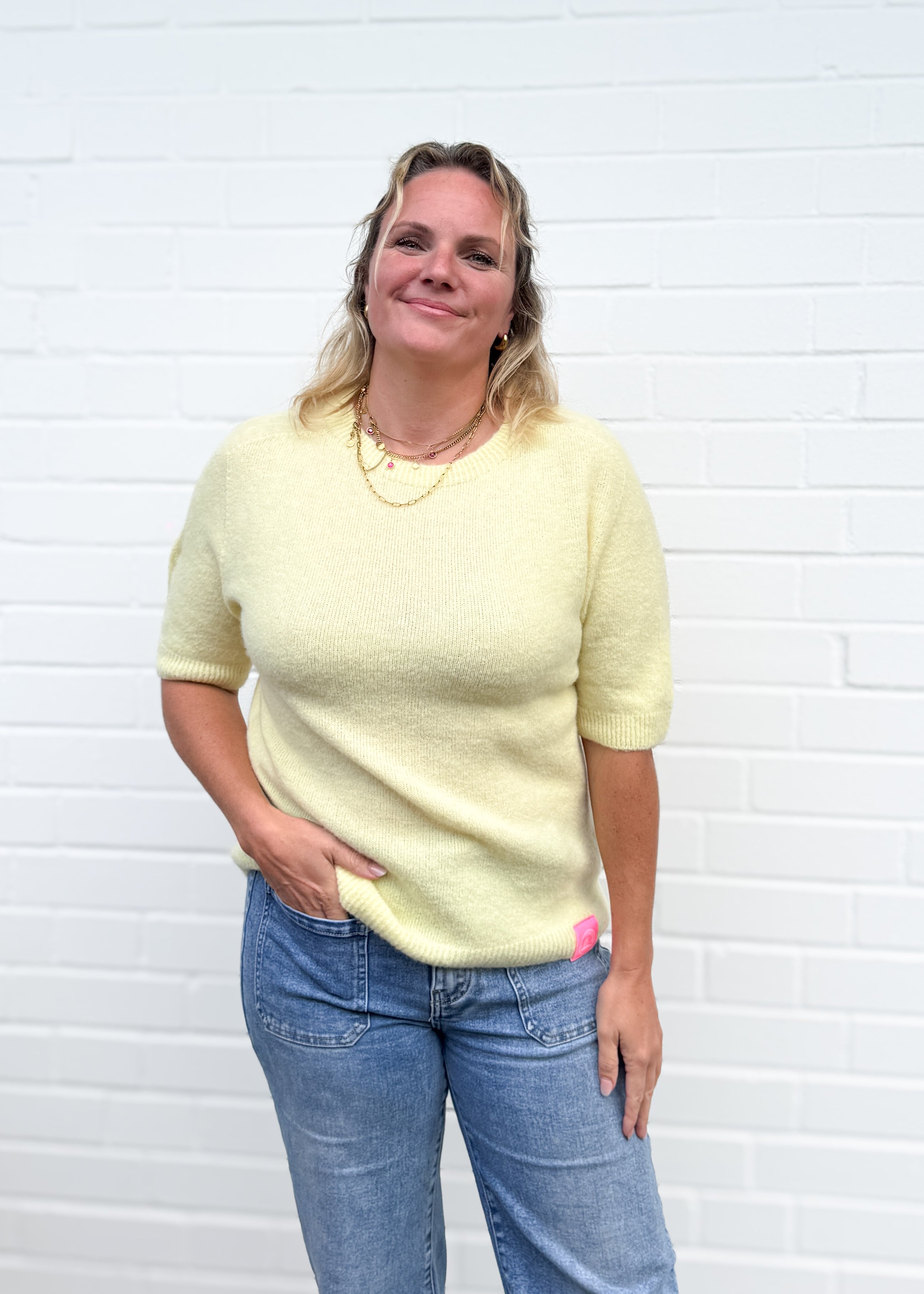 Alpaka Pulli mit Halbarm