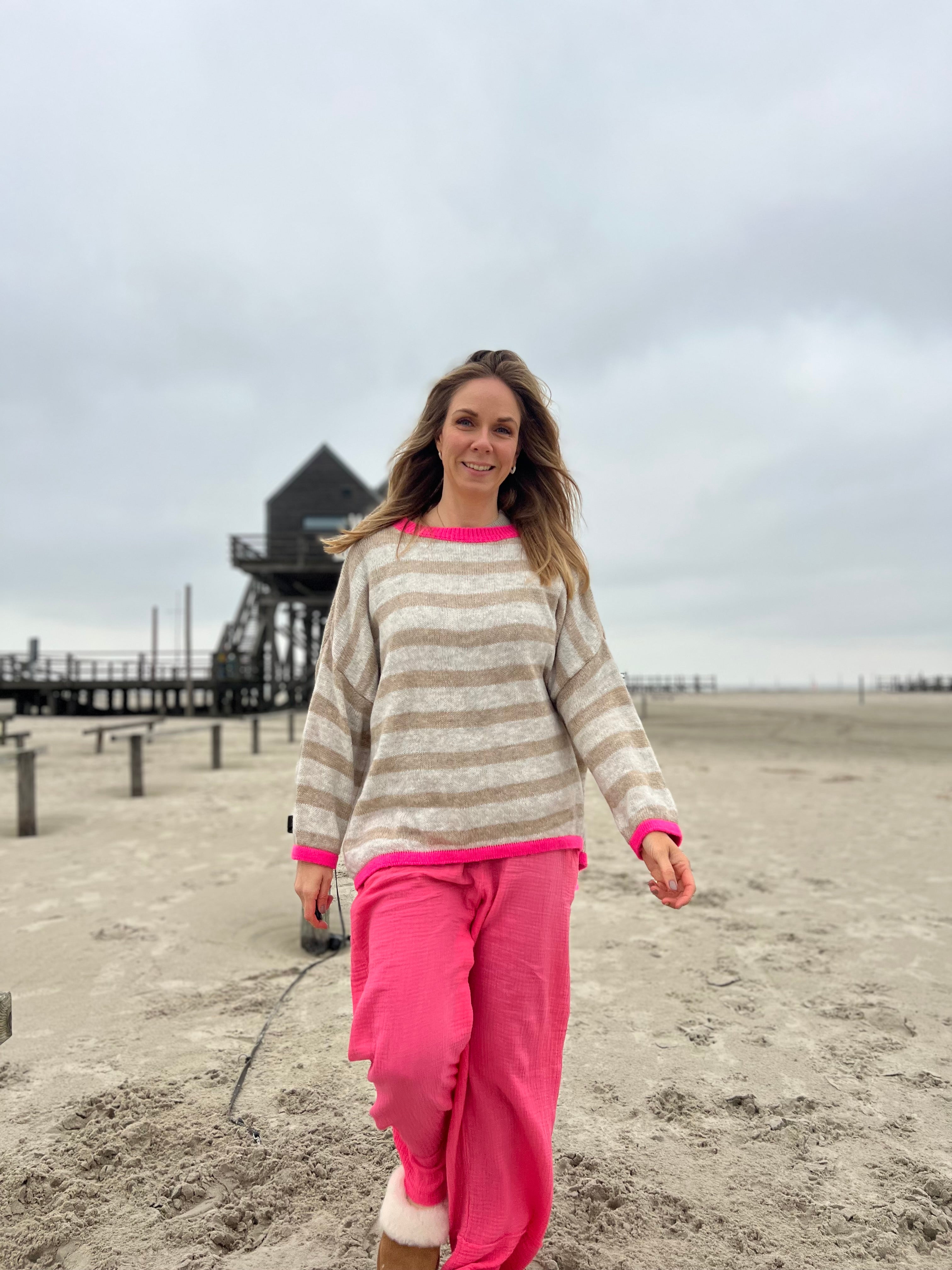 Strickpulli Streifen