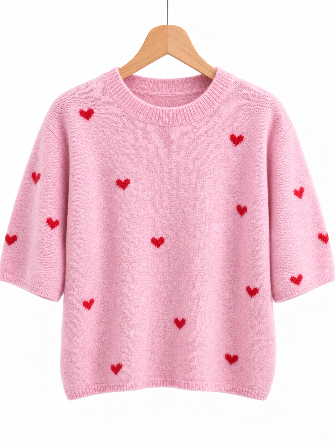 Strickpullover halbarm HERZCHEN