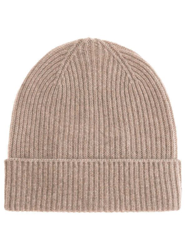 Zwillingsherz 100% Cashmere Umschlagmütze RIPPE