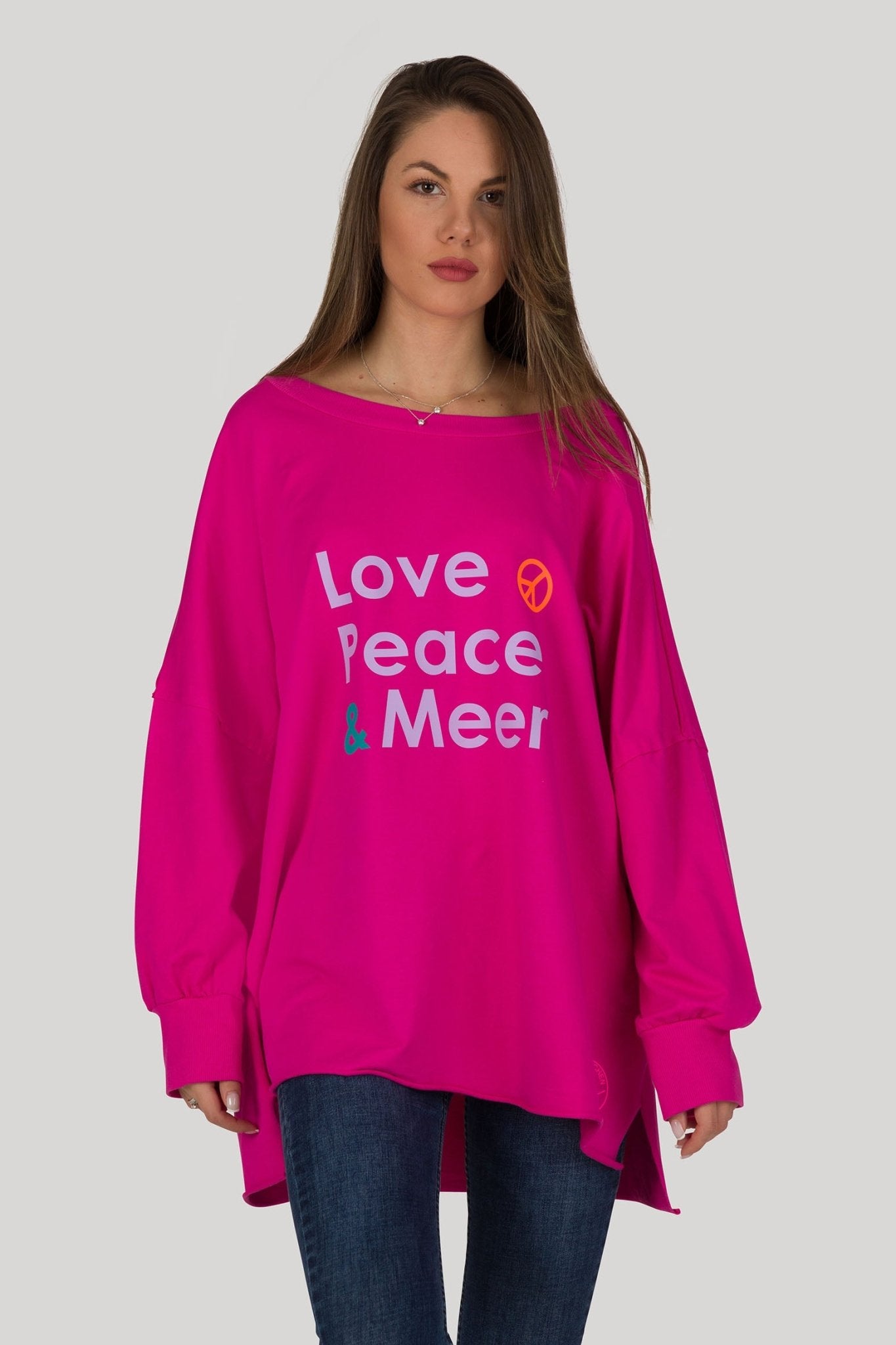 Oversized Sweatshirt LOVE, PEACE & MEER - Strandmädchen